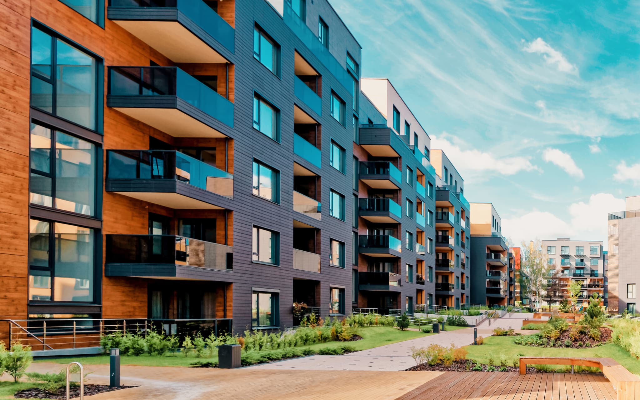 modern complex of residential buildings